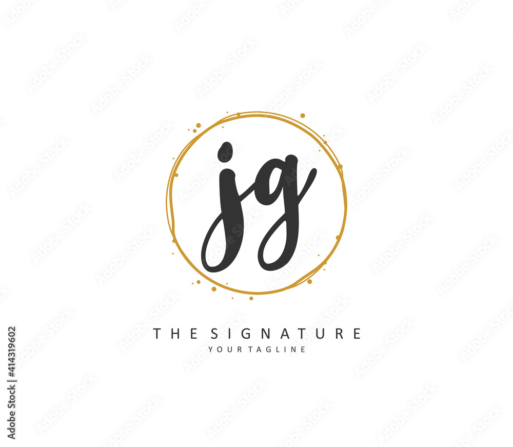 JG Initial letter handwriting and signature logo. A concept handwriting initial logo with template element. JG Initial letter handwriting and signature logo. A concept handwriting initial logo with template element.