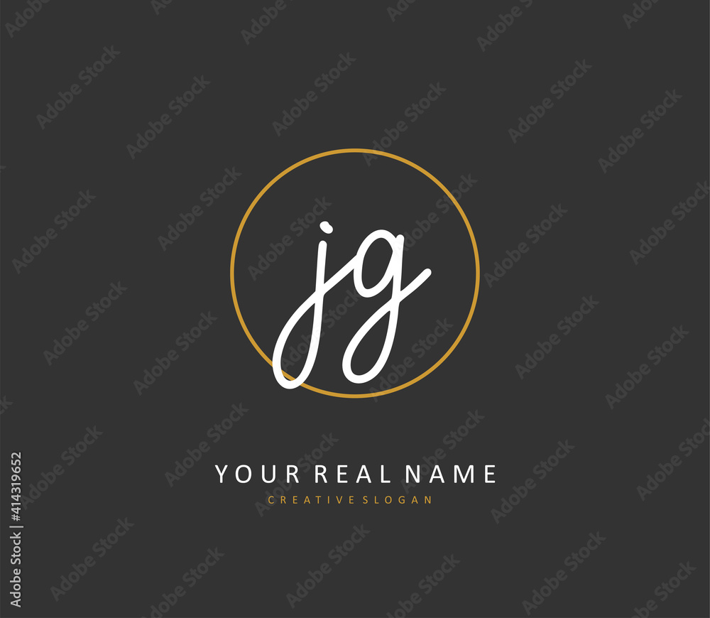 JG Initial letter handwriting and signature logo. A concept handwriting initial logo with template element. JG Initial letter handwriting and signature logo. A concept handwriting initial logo with template element.