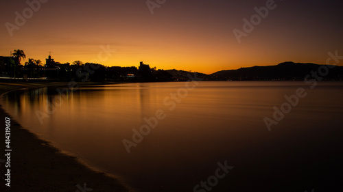 sunset over the river