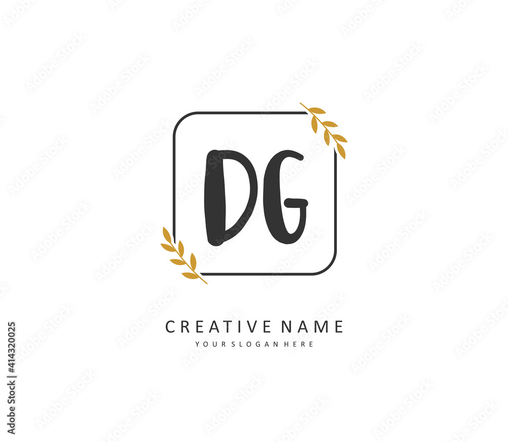 DG Initial letter handwriting and signature logo. A concept handwriting initial logo with template element. DG Initial letter handwriting and signature logo. A concept handwriting initial logo with template element.