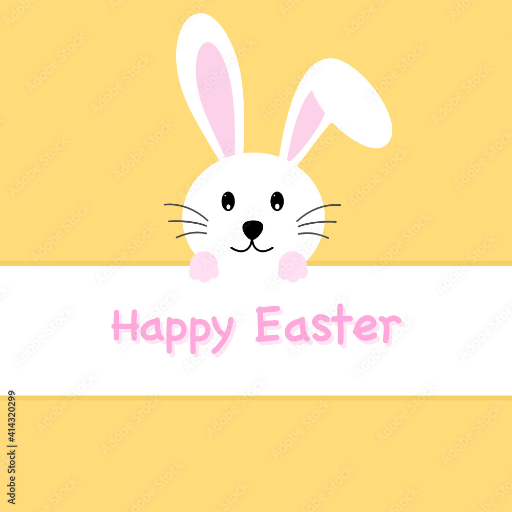 Easter card with rabbit on yellow background. Easter card with rabbit on yellow background.