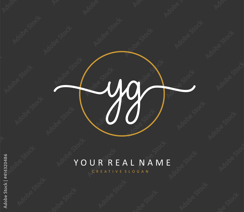 YG Initial letter handwriting and signature logo. A concept handwriting initial logo with template element. YG Initial letter handwriting and signature logo. A concept handwriting initial logo with template element.
