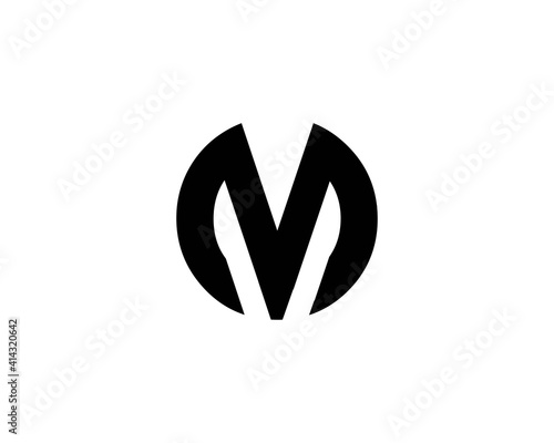 MV VM letter logo design vector template