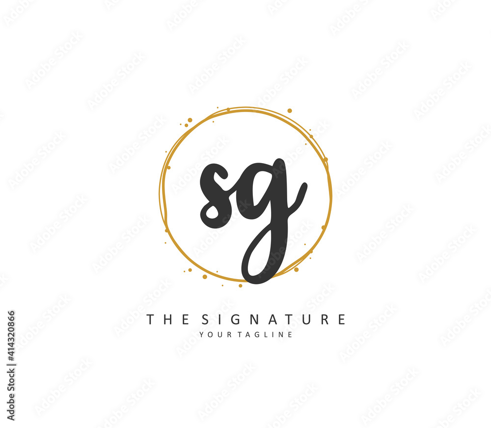 SG Initial letter handwriting and signature logo. A concept handwriting initial logo with template element. SG Initial letter handwriting and signature logo. A concept handwriting initial logo with template element.