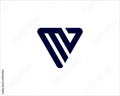 MV VM letter logo design vector template