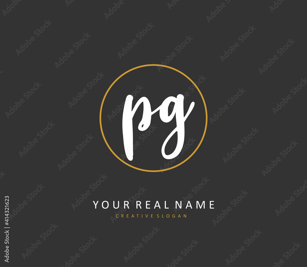 PG Initial letter handwriting and signature logo. A concept handwriting initial logo with template element. PG Initial letter handwriting and signature logo. A concept handwriting initial logo with template element.