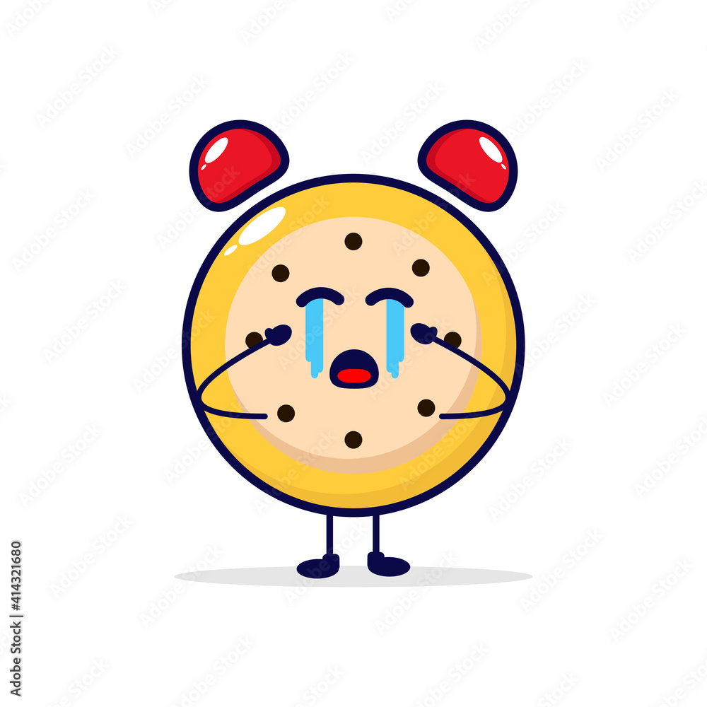 Clock cry cute character illustration Clock cry cute character illustration