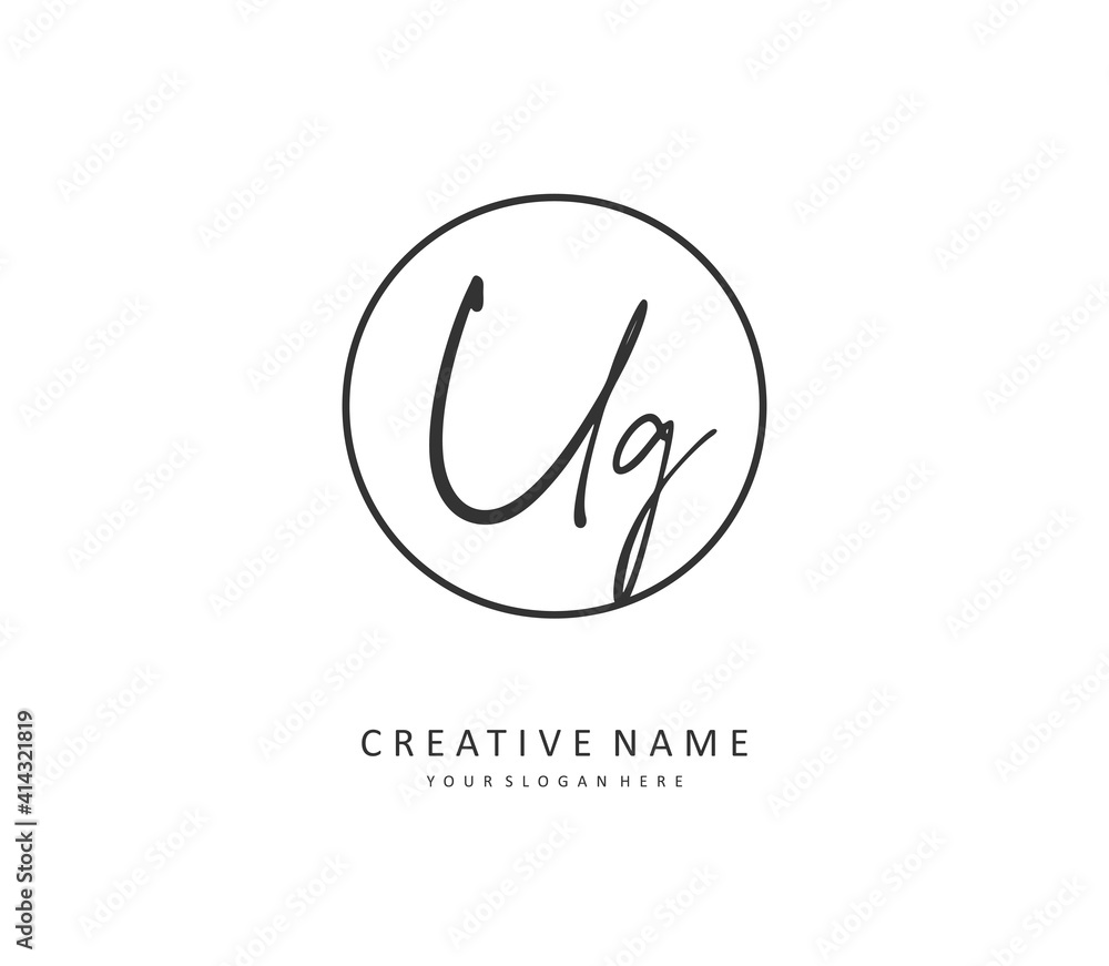 UG Initial letter handwriting and signature logo. A concept handwriting initial logo with template element. UG Initial letter handwriting and signature logo. A concept handwriting initial logo with template element.