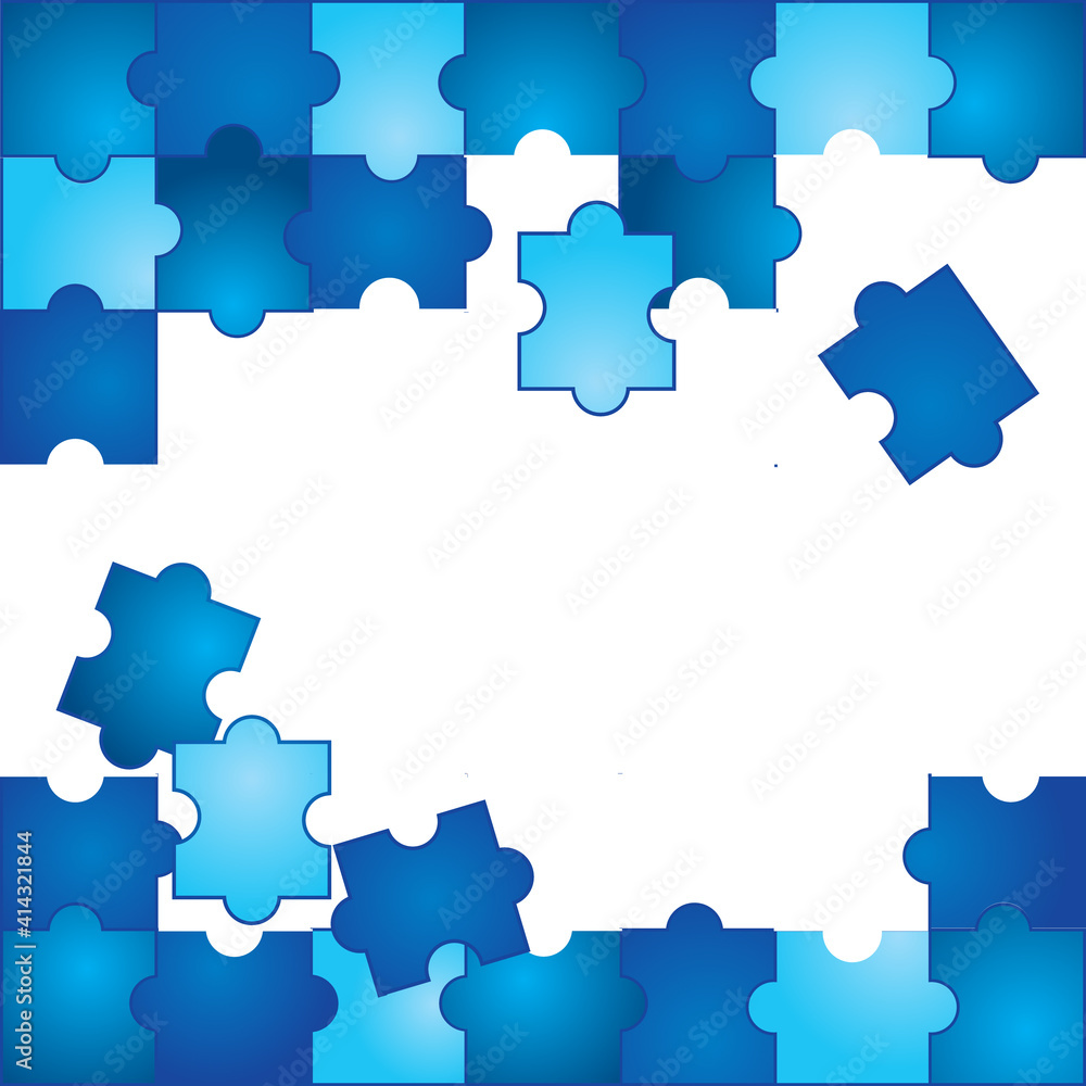 Square puzzle border frame design background Square puzzle border frame design background