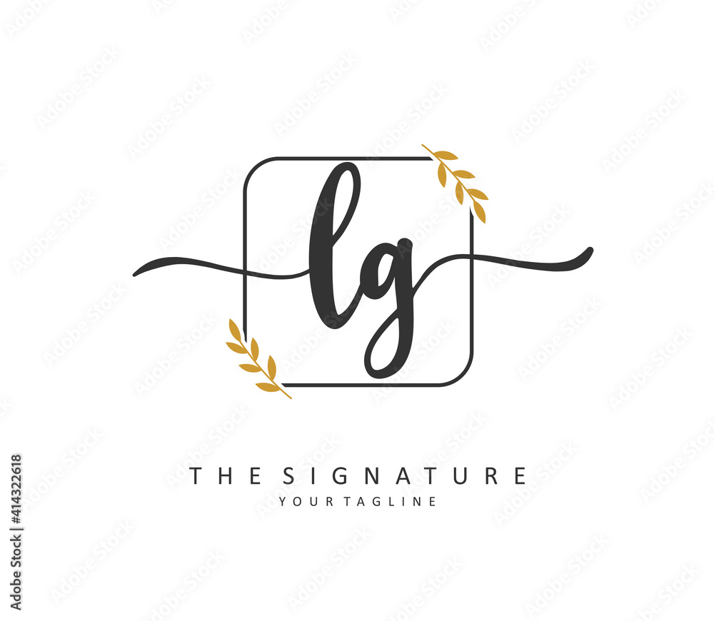 Obraz premium LG Initial letter handwriting and signature logo. A concept handwriting initial logo with template element.