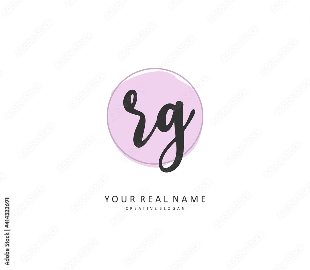 RG Initial letter handwriting and signature logo. A concept handwriting initial logo with template element. RG Initial letter handwriting and signature logo. A concept handwriting initial logo with template element.