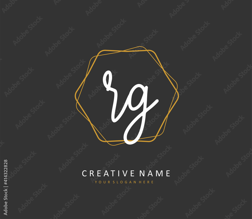 RG Initial letter handwriting and signature logo. A concept handwriting initial logo with template element. RG Initial letter handwriting and signature logo. A concept handwriting initial logo with template element.