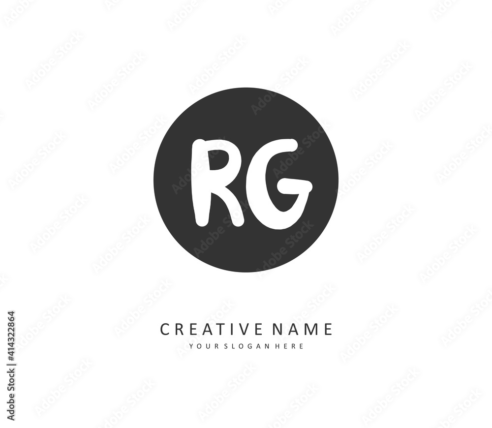 RG Initial letter handwriting and signature logo. A concept handwriting initial logo with template element. RG Initial letter handwriting and signature logo. A concept handwriting initial logo with template element.