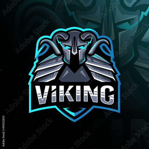 Viking mascot logo template design