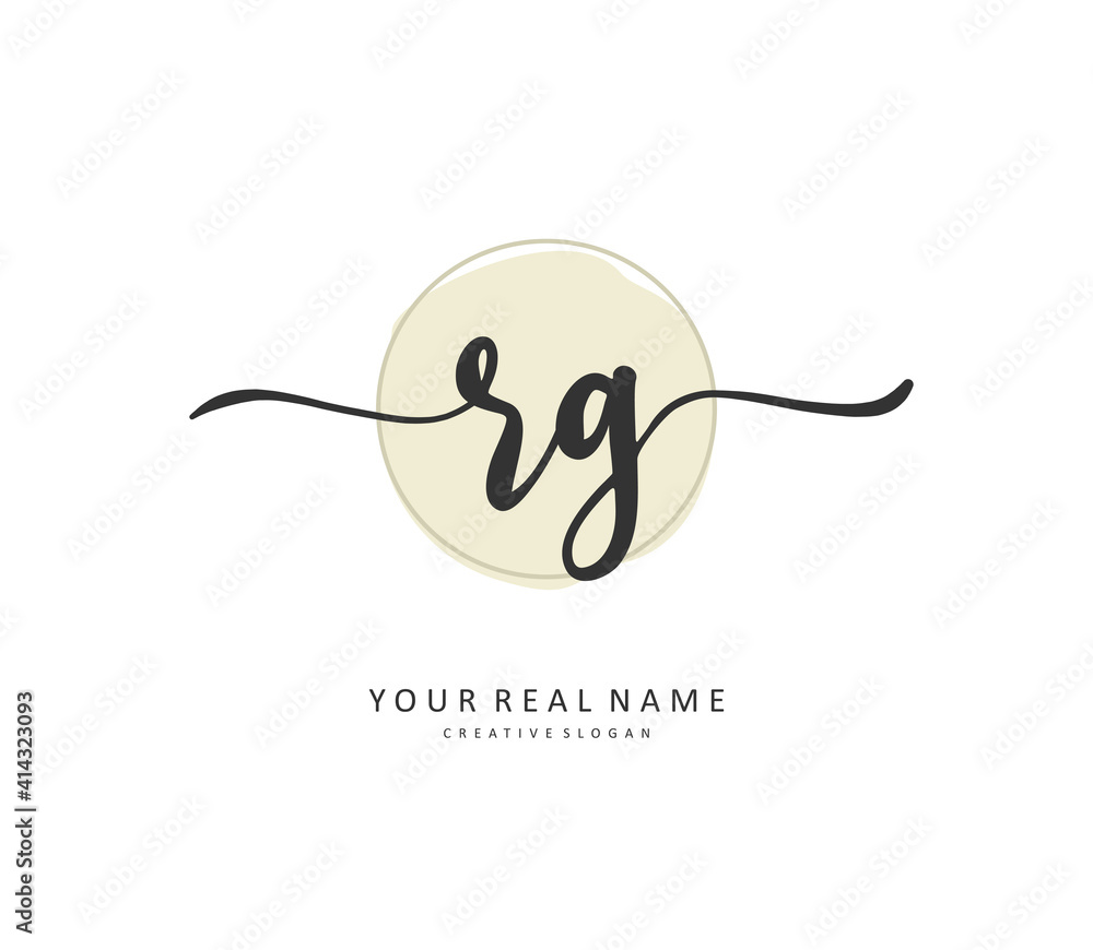 RG Initial letter handwriting and signature logo. A concept handwriting initial logo with template element. RG Initial letter handwriting and signature logo. A concept handwriting initial logo with template element.