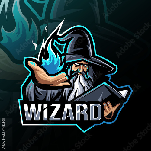 Wizard mascot logo template design