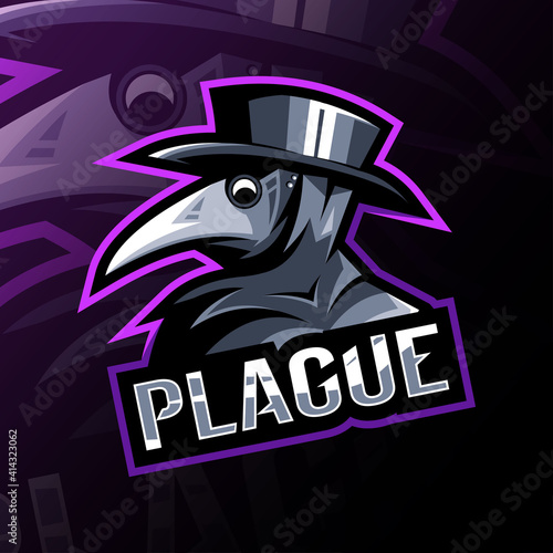 Plague doctor mascot logo template design