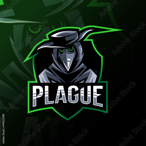 Plague doctor mascot logo template design