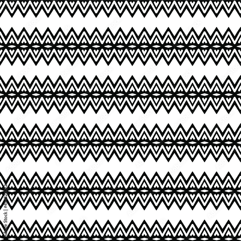 Geometric vector pattern with triangular elements. Seamless abstract ornament for wallpapers and backgrounds. Black and white colors. Geometric vector pattern with triangular elements. Seamless abstract ornament for wallpapers and backgrounds. Black and white colors.