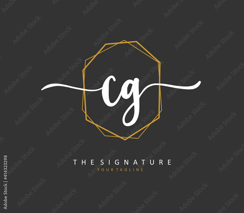 CG Initial letter handwriting and signature logo. A concept handwriting initial logo with template element. CG Initial letter handwriting and signature logo. A concept handwriting initial logo with template element.