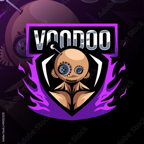 Voodoo mascot logo esport template