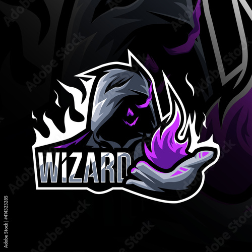 Wizard mascot logo template design