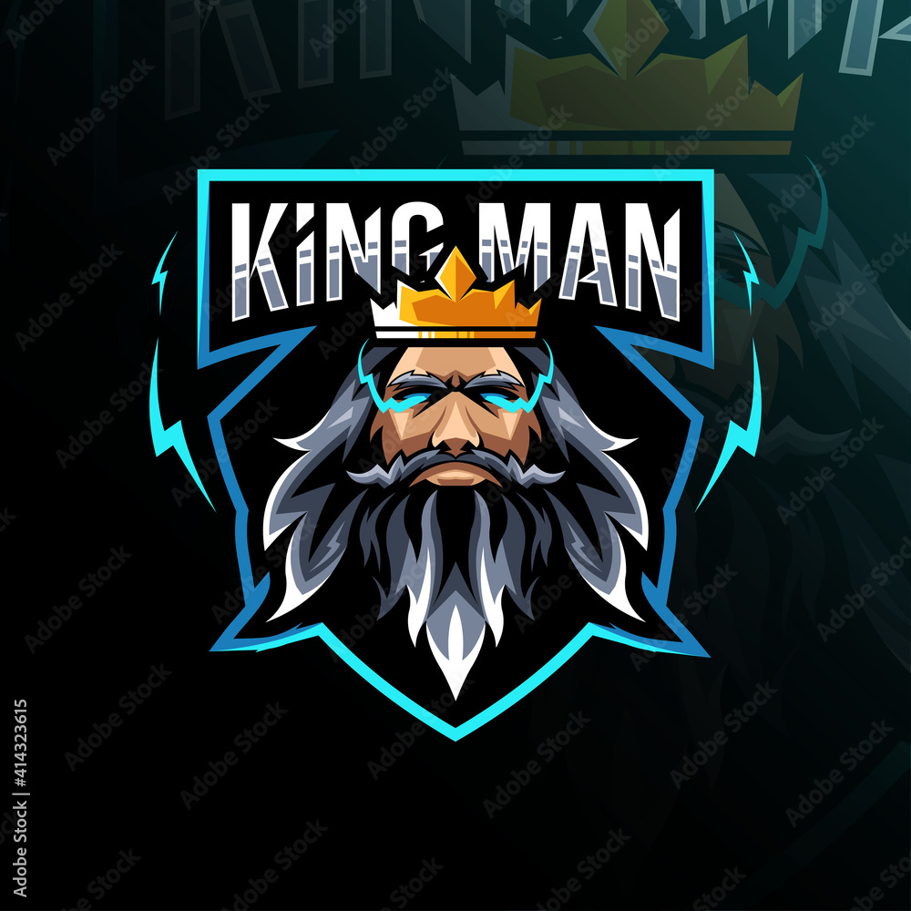 King man mascot logo template