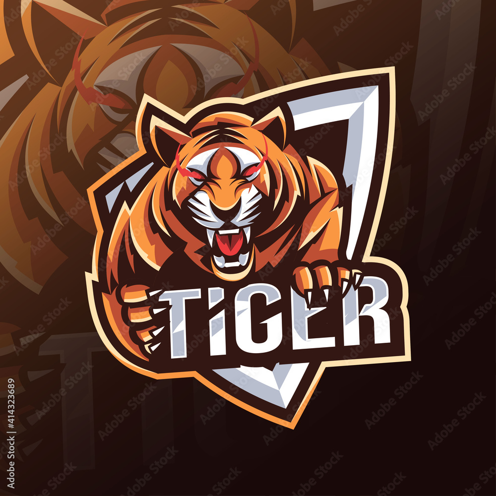 Tiger mascot logo esport design Tiger mascot logo esport design