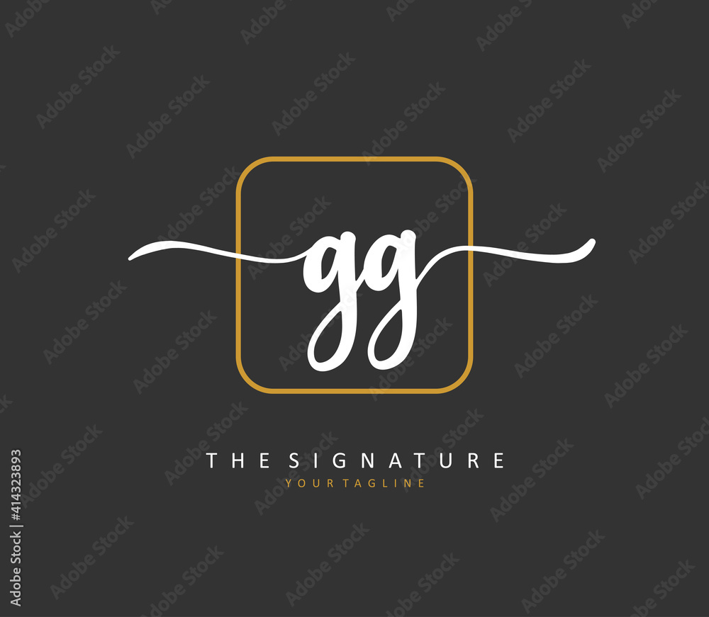 GG Initial letter handwriting and signature logo. A concept handwriting initial logo with template element. GG Initial letter handwriting and signature logo. A concept handwriting initial logo with template element.