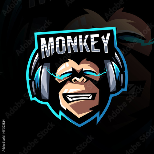 Monkey gamers mascot logo esport template