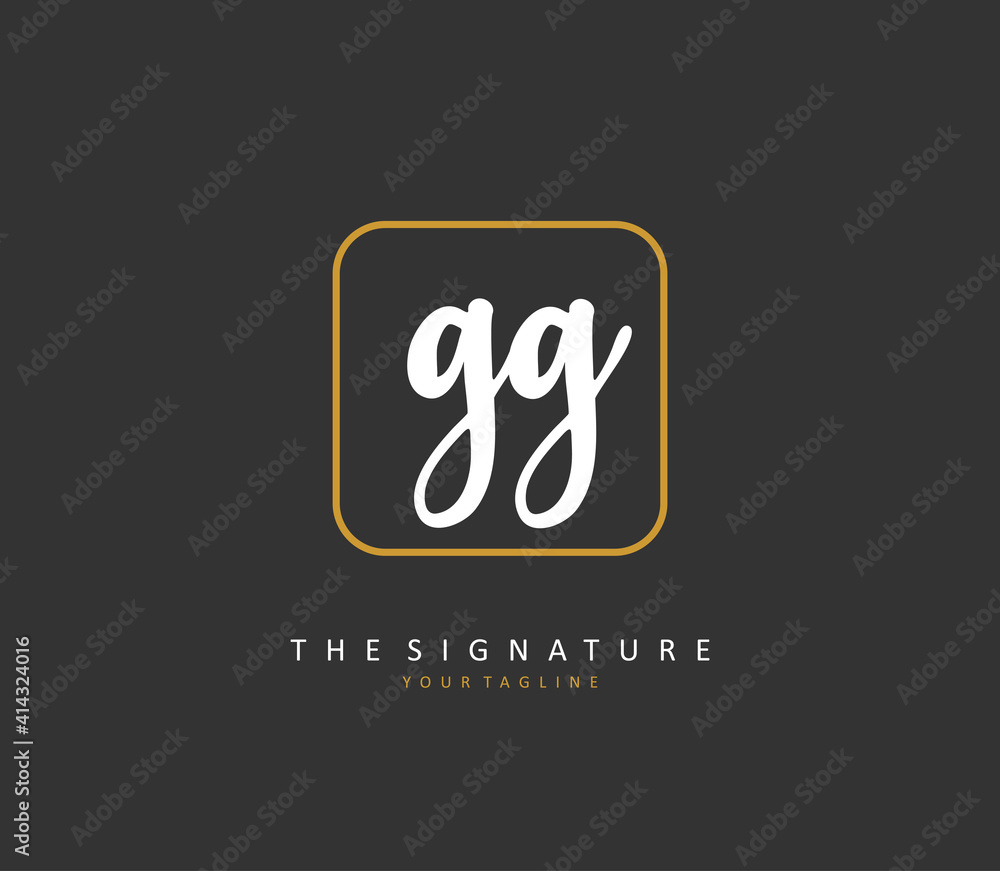 GG Initial letter handwriting and signature logo. A concept handwriting initial logo with template element. GG Initial letter handwriting and signature logo. A concept handwriting initial logo with template element.