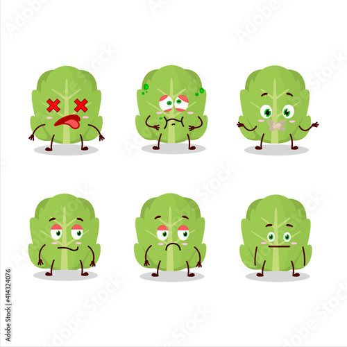 Cabbage cartoon in character with nope expression