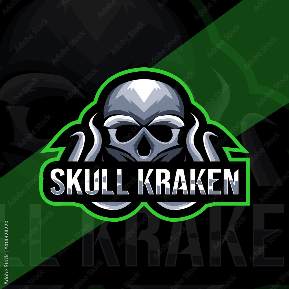 Skull kraken mascot logo template Skull kraken mascot logo template