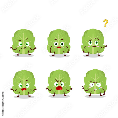 Cartoon character of cabbage with what expression