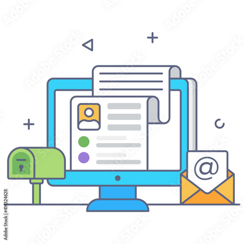 
An email concept icon, premium download
