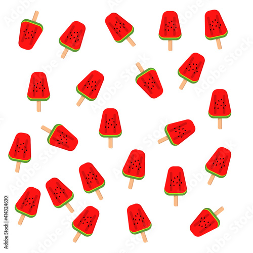 ice cream watermelon pattern canvas