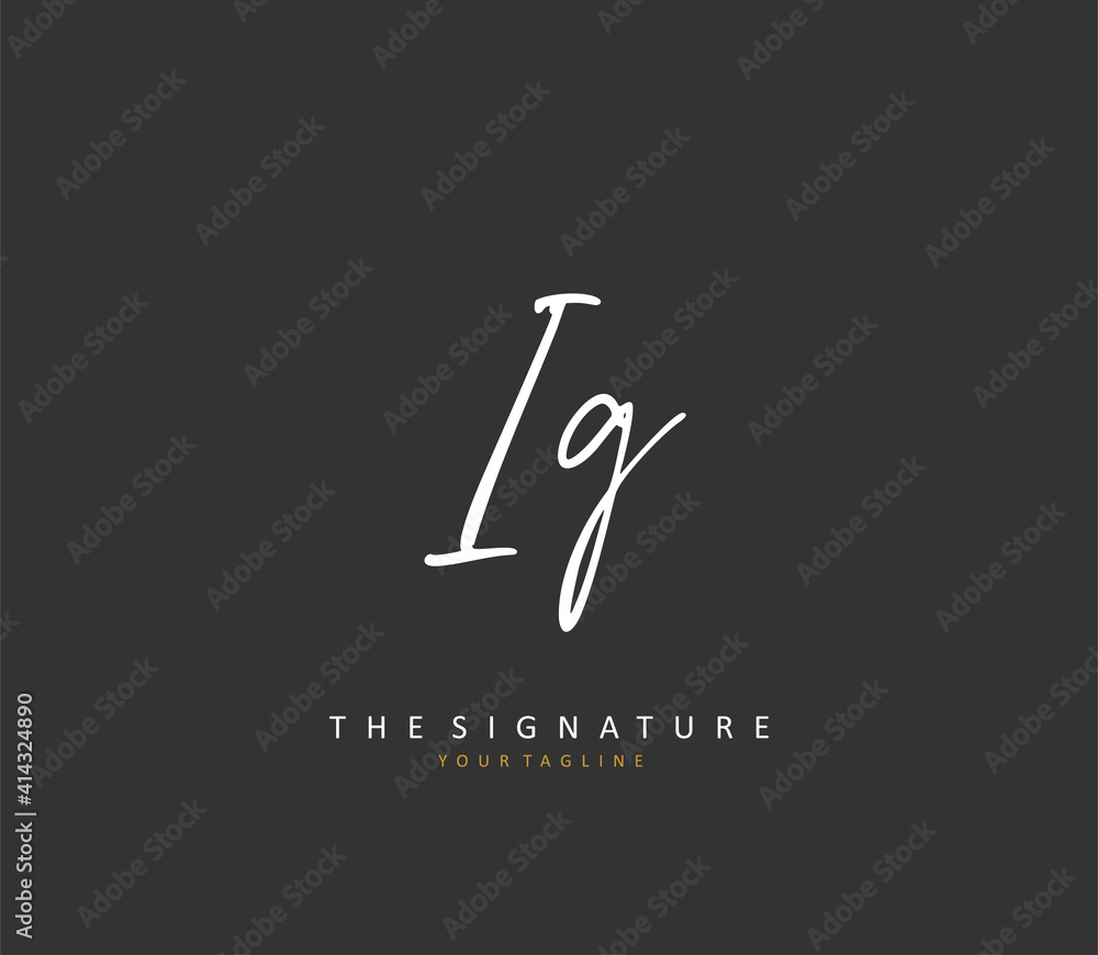 IG Initial letter handwriting and signature logo. A concept handwriting initial logo with template element. IG Initial letter handwriting and signature logo. A concept handwriting initial logo with template element.