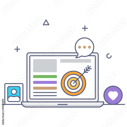 
Editable flat outline design of smm strategy 
