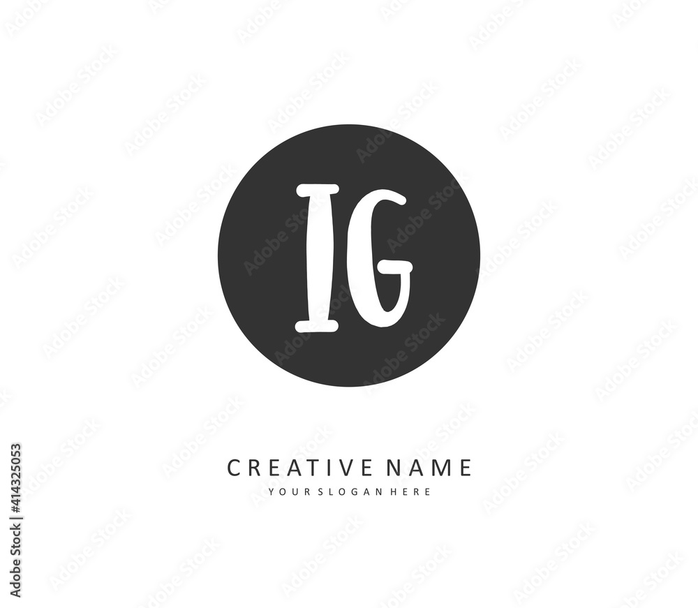 IG Initial letter handwriting and signature logo. A concept handwriting initial logo with template element. IG Initial letter handwriting and signature logo. A concept handwriting initial logo with template element.
