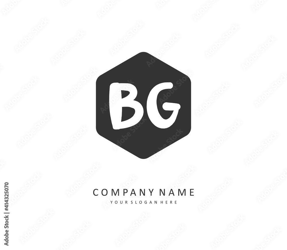 BG Initial letter handwriting and signature logo. A concept handwriting initial logo with template element. BG Initial letter handwriting and signature logo. A concept handwriting initial logo with template element.