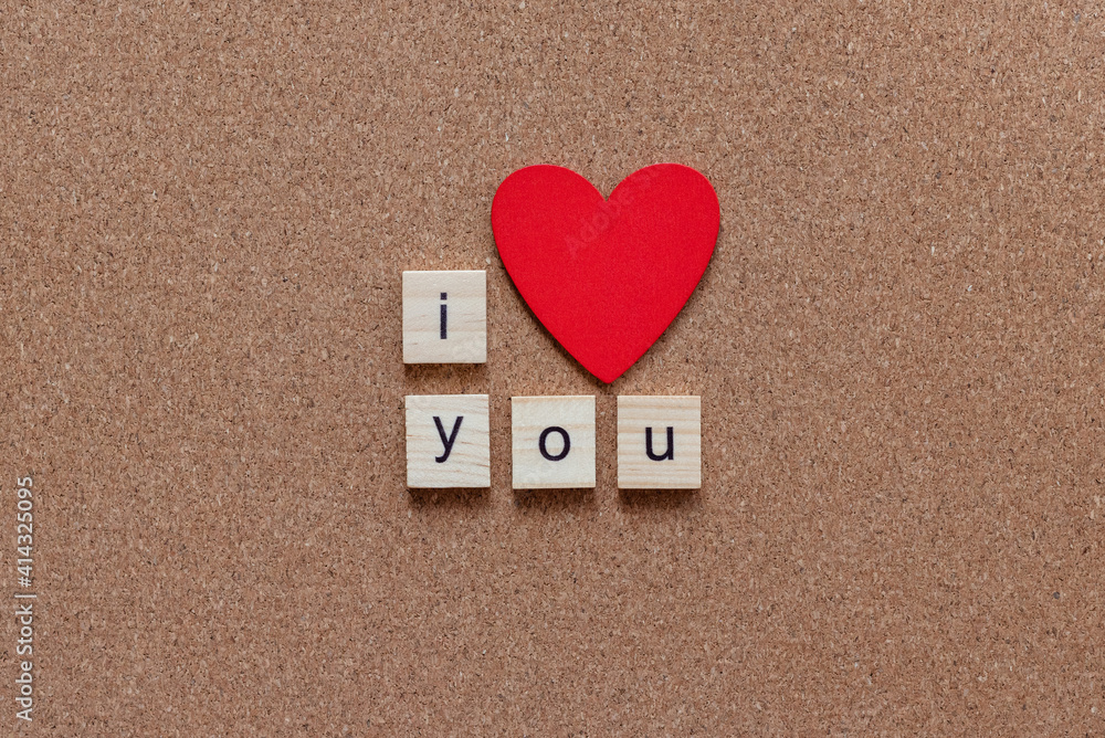 I love you wooden letters on cork board red heart I love you wooden letters on cork board red heart