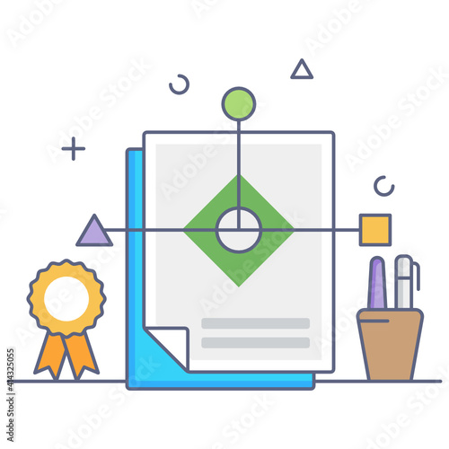 
Conceptual flat outline design of foretelling
