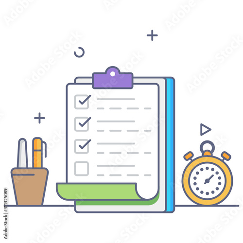  Editable flat outline design of to do list 