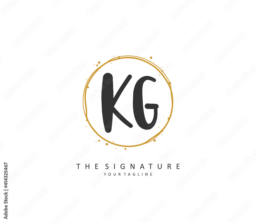 KG Initial letter handwriting and signature logo. A concept handwriting initial logo with template element. KG Initial letter handwriting and signature logo. A concept handwriting initial logo with template element.