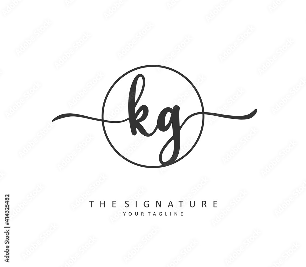 KG Initial letter handwriting and signature logo. A concept handwriting initial logo with template element. KG Initial letter handwriting and signature logo. A concept handwriting initial logo with template element.