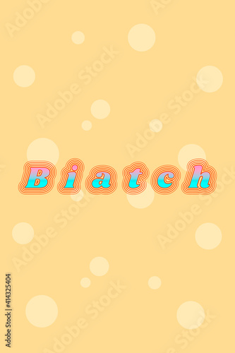 Biatch retro font typography vector