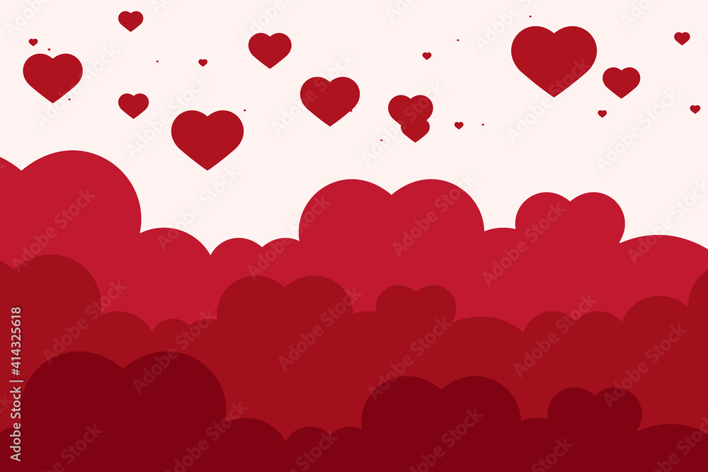 Valentine's red heart background vector Valentine's red heart background vector