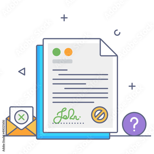 
A resignation letter flat vector, surrender letter
