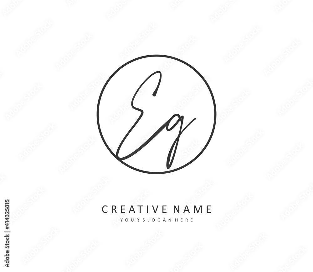 EG Initial letter handwriting and signature logo. A concept handwriting initial logo with template element. EG Initial letter handwriting and signature logo. A concept handwriting initial logo with template element.