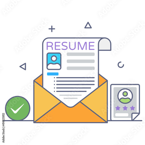 
A resume flat outline vector
